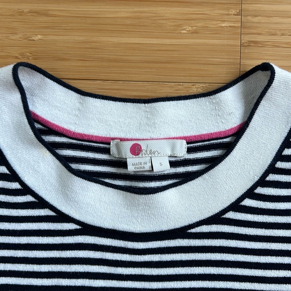 Boden knit tee, navy and white, size small - Picture 2 of 3